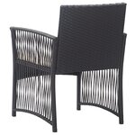 vidaXL Fauteuils de jardin avec coussins lot de 2 Noir Résine tressée