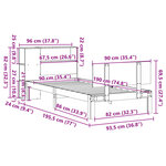 vidaXL Lit bibliothèque sans matelas blanc 90x190cm bois de pin massif