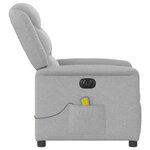 vidaXL Fauteuil de massage inclinable électrique gris nuage tissu