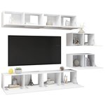 vidaXL Ensemble de meubles TV 6 Pièces Blanc Bois d'ingénierie