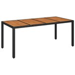 vidaXL Mobilier à dîner de jardin 9Pièces et coussins noir résine tressée
