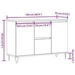 vidaXL Buffet vieux bois 104x35x70 cm bois d’ingénierie