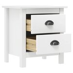 vidaXL Tables de chevet Hill 2 Pièces Blanc 46x35x49 5 cm Bois pin solide