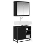 vidaXL Ensemble de mobilier de salle de bain 2 Pièces Chêne noir