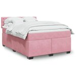 vidaXL Sommier à lattes de lit avec matelas Rose 140x200 cm Velours