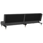 vidaXL Canapé-lit à 2 places gris foncé velours