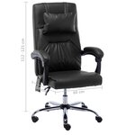 vidaXL Chaise de bureau de massage Noir Similicuir