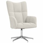 vidaXL Chaise de relaxation Blanc crème Velours