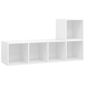 vidaXL Ensemble de meuble TV 2 Pièces Blanc Bois d'ingénierie