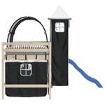 vidaXL Rideaux pour lit mezzanine avec tunnel et tour blanc et noir