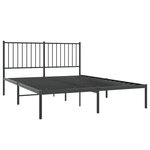 vidaXL Cadre de lit métal sans matelas avec tête de lit noir 140x190cm