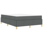vidaXL Cadre de lit avec matelas Gris foncé 160 x 200 cm tissu