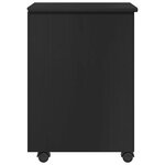 vidaXL Cabinet roulant avec roue Noir 34 x 39 x 56 cm Pin massif
