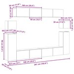vidaXL Ensemble meuble TV 8 Pièces Bois ancien Moyen 30.5 x 30 x 30 cm
