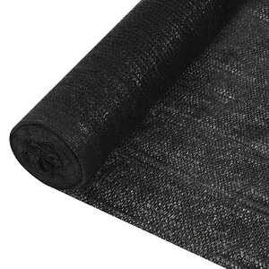 vidaXL Filet brise-vue Noir 1x25 m PEHD 150 g/m²