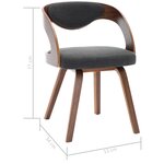 vidaXL Chaises à manger lot de 6 gris foncé bois courbé et tissu