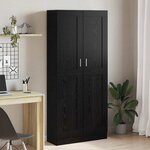 vidaXL Bibliothèque Chêne noir 82.5 x 30.5 x 185 cm Bois d'ingénierie