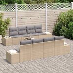 vidaXL Ensemble de canapé de jardin 7 Pièces Beige et Gris clair