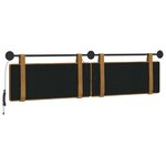 vidaXL Tête de lit suspendue Avec lumière LED Marron Velours