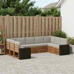 vidaXL Ensemble de canapés d'extérieur 9 pc Naturel et gris clair