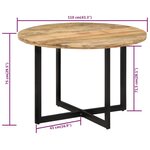 vidaXL Table à dîner 110x75 cm Bois de manguier massif