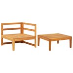 vidaXL Salon de jardin 2 Pièces avec coussins gris foncé Bois d'acacia