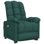vidaXL Fauteuil de massage Vert foncé Tissu