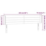 vidaXL Tête de lit à LED Gris foncé 203x16x78/88 cm Tissu