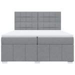 vidaXL Sommier à lattes de lit avec matelas Gris clair 200x200cm Tissu