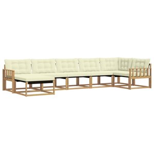 vidaXL Ensemble de canapés d'extérieur 7 pc Blanc et crème