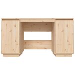 Bureau table poste de travail meuble d'ordinateur informatique étude 140 x 50 x 75 cm bois massif de pin brun 02_0023378