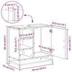 vidaXL Meuble de Lavabo de Salle de Bain Chêne noir 65 x 33 x 60 cm