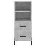 vidaXL Buffet haut Gris béton 34 5x34x180 cm Bois d'ingénierie