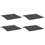 vidaXL Coussins de chaise de jardin lot de 4 anthracite 50x50x4 cm
