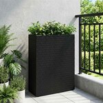vidaXL Grand Pot Noir 55 x 22 x 70 cm polyrotin