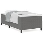 vidaXL Lit à Ressorts avec Matelas Gris Simple Tissu Côtelé