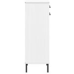 vidaXL Étagère à chaussures et pieds en métal Blanc Bois de pin OSLO
