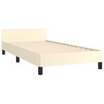 vidaXL Cadre de lit avec tête de lit sans matelas crème 90x200 cm