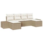 vidaXL Ensemble de canapé de jardin avec coussin 6 Pièces beige et crème
