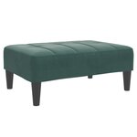 vidaXL Canapé-lit à 2 places avec repose-pied vert foncé velours