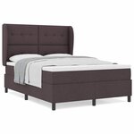 vidaXL Lit à ressorts avec matelas Marron foncé 160 x 200 cm tissu