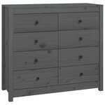 vidaXL Armoire latérale Gris 100x40x90 cm Bois de pin massif