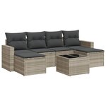 vidaXL Salon de jardin avec coussins 7 Pièces gris clair résine tressée