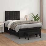 vidaXL Sommier à lattes de lit avec matelas noir 120x190 cm similicuir