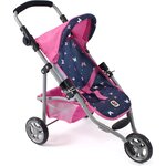 Bayer Chic 2000 612-33 - Petite poussette de jogging LOLA Rose et Bleu Papillons pour poupée