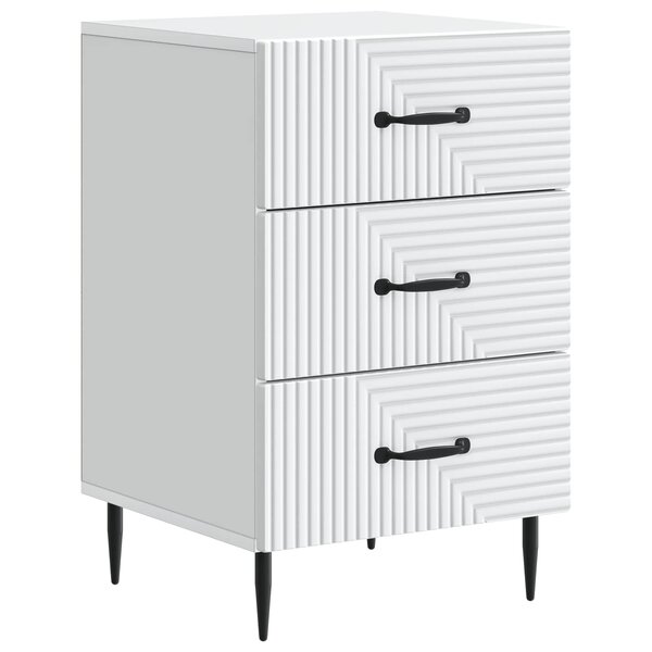 vidaXL Cabinet de chevet Blanc 43 x 41 x 66 5 cm Bois d'ingénierie