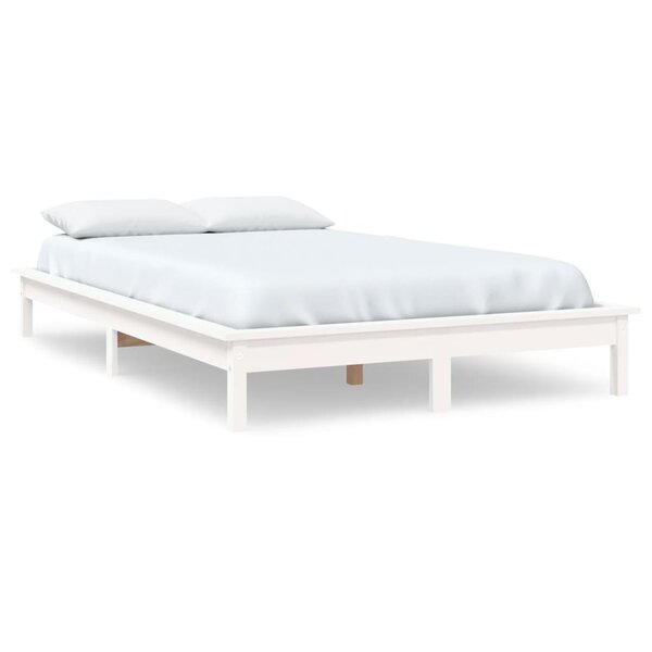 vidaXL Cadre de lit blanc 140x200 cm bois de pin massif