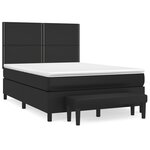vidaXL Sommier à lattes de lit avec matelas Noir 140x190 cm Similicuir
