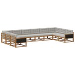 vidaXL Ensemble de canapés d'extérieur 10 pc Naturel et gris clair