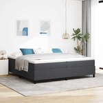 vidaXL Lit à ressorts Gris foncé 200 x 200 cm Tissu en velours côtelé